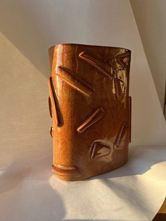 Brown graphic Vase